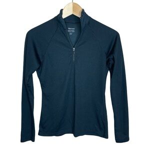 Marmot Women's Black 1/4 Zip Base Layer Pullover Top Size XS